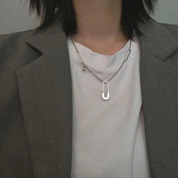 925 Sterling Silver Minimalist Paperclip Chain Link Necklace - Picture 7 of 10